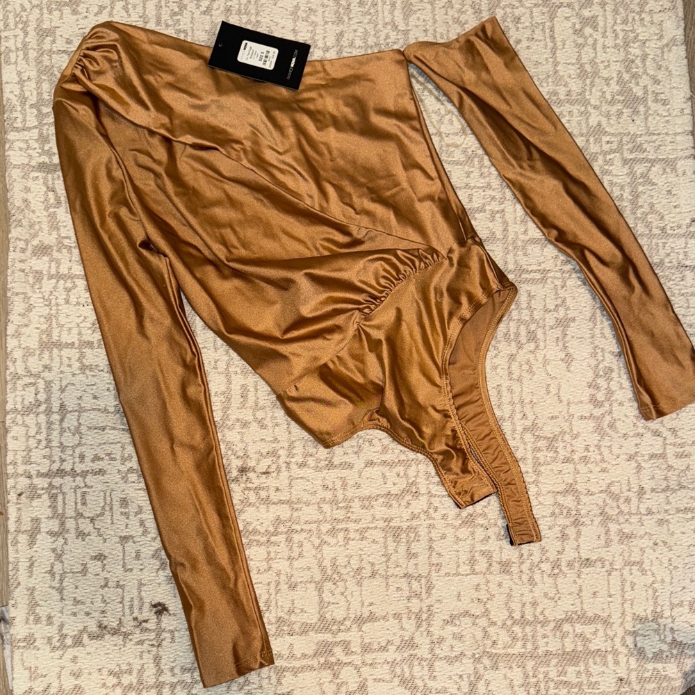 Fashion Nova Tan On The Edge Bodysuit